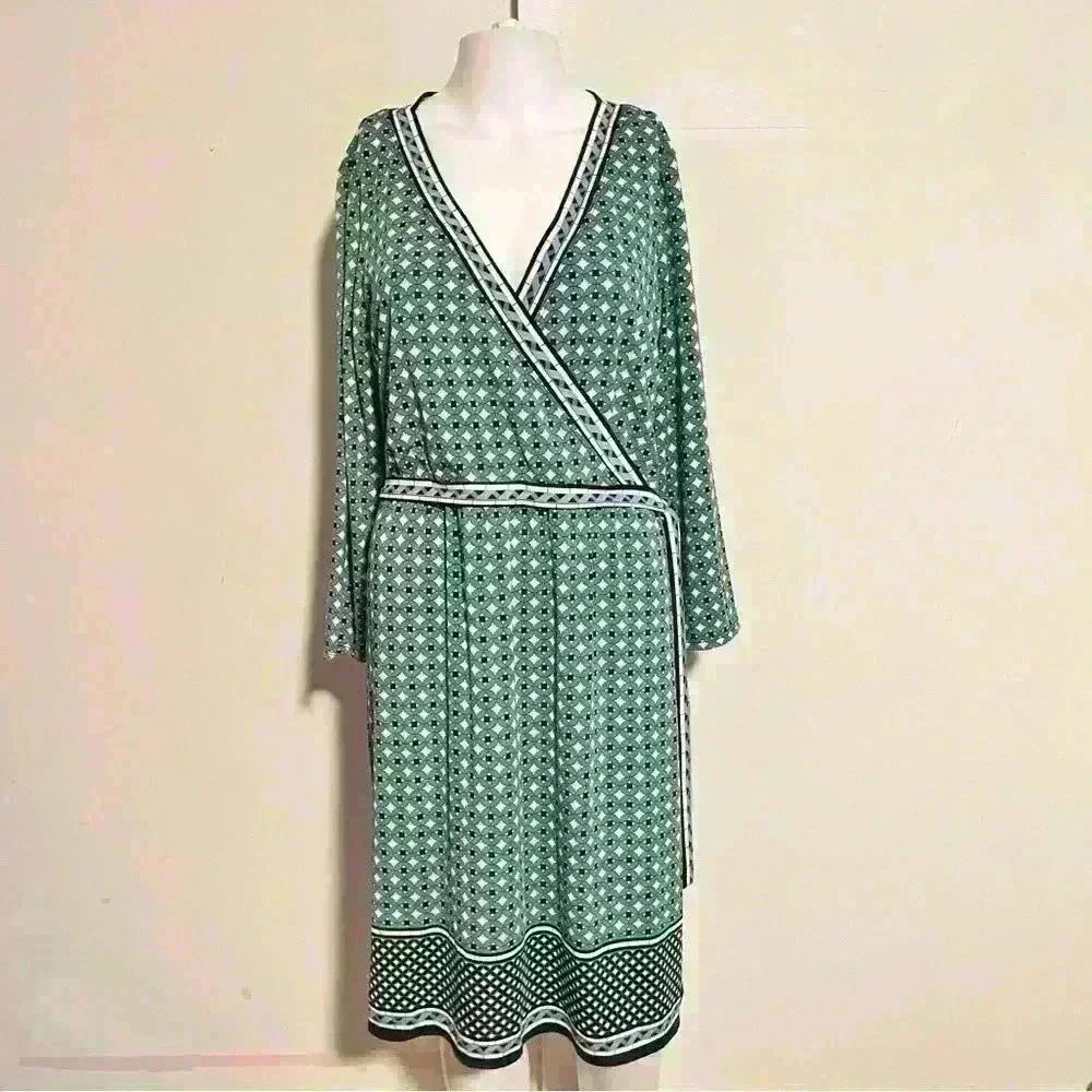 Max Studio Green Blue Geometric Dress
